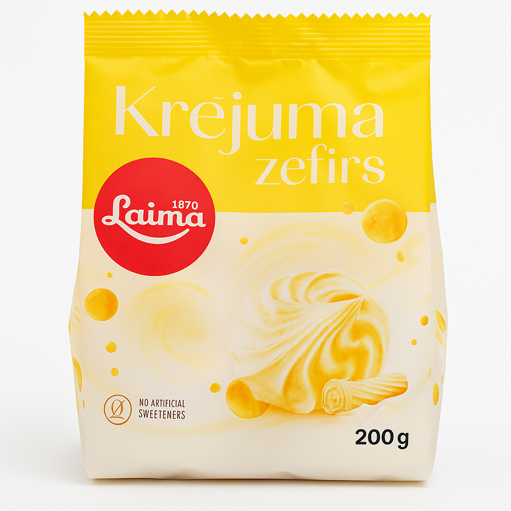 Laima Krejuma zefīrs – зефір зі смаком вершків  Вага: 200 г