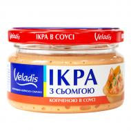 Veladis Икра мойвы с кусочками копченной семги в соусе 160г