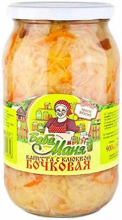 Капуста квашеная бочковая, с клюквой 900 мл