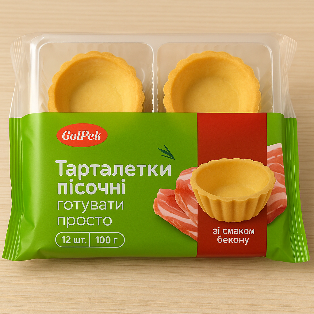 Тарталетки песочные со вкусом бекона  100 г
