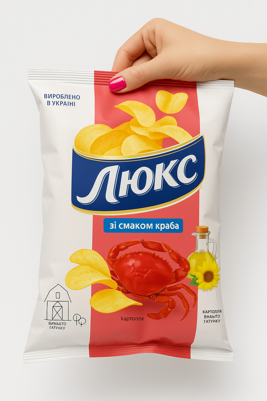 Люкс” Чипси зі Смаком Краба – Хрусткий Смак Моря 125г