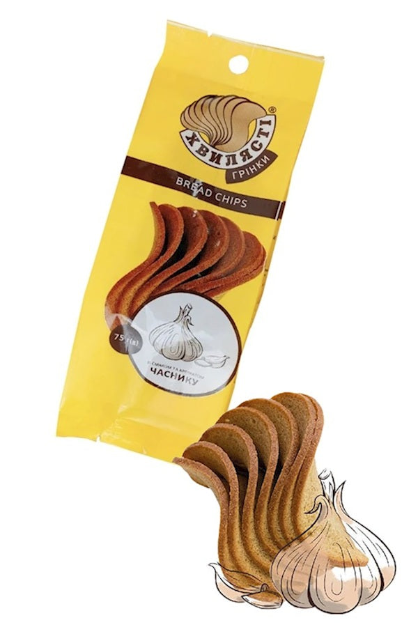 Hvylyasti Сухарики-гренки пшенично-ржаные со вкусом «Чеснок», 75г