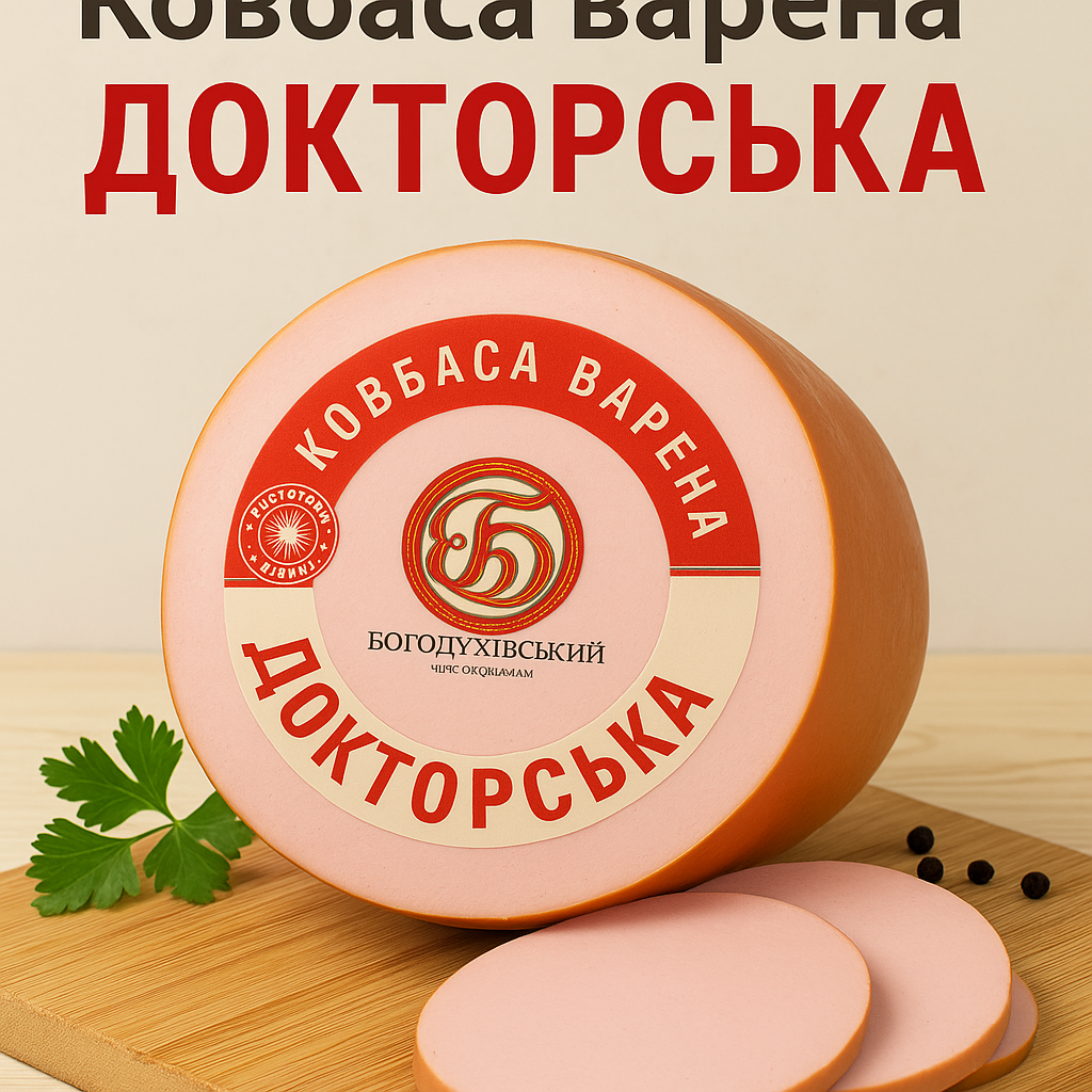 Варёная колбаса «Докторская» от Богодуховского мясокомбината