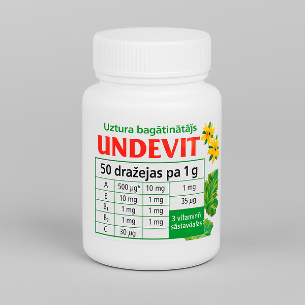 Undevit — вітамінний комплекс у драже, 50 шт. по 1 г