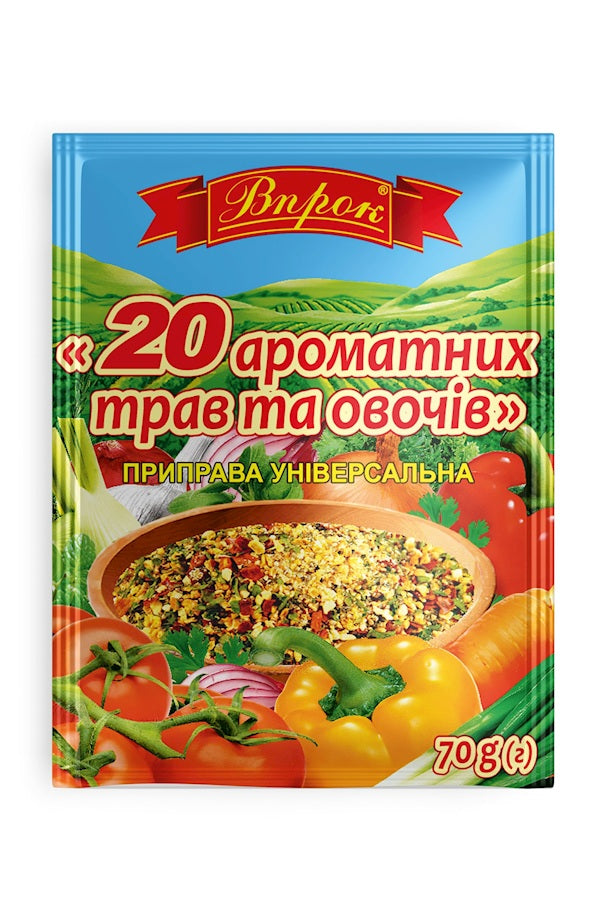 Впрок Приправа "20 ароматных трав и овощей" 70г