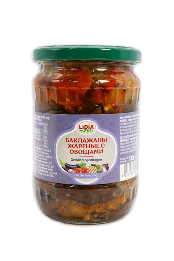 Баклажаны жареные с овощами Овощная радуга 520г