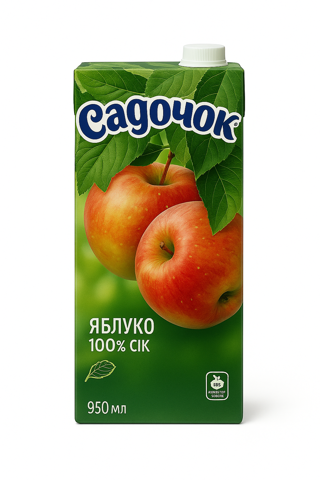 Сік «Садочок» яблучний, 0.95 л — 100% натуральний