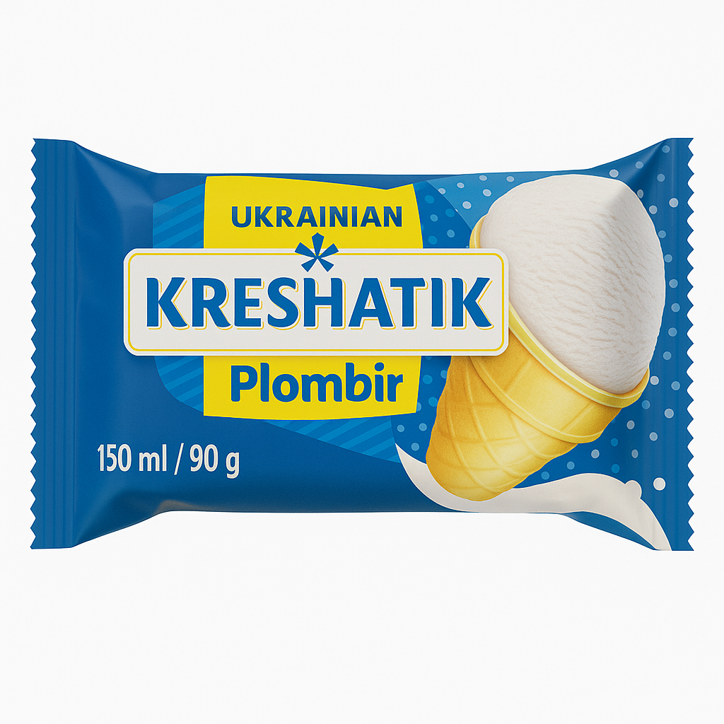Frosty “KRESHATIK Plombir” for waffle cone (90 g / 150 ml)