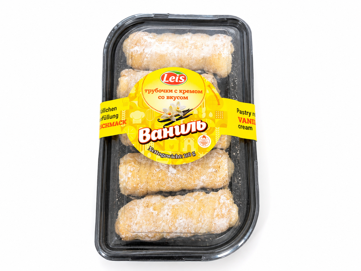 Трубочки з ванільним кремом Leis, 160 г