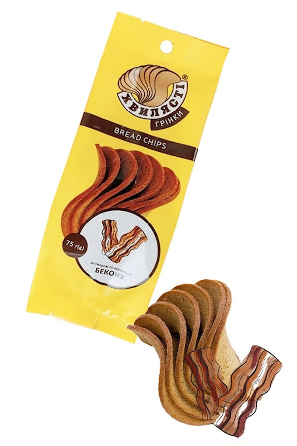 Hvylyasti Сухарики-гренки пшенично-ржаные со вкусом «Бекон», 75г