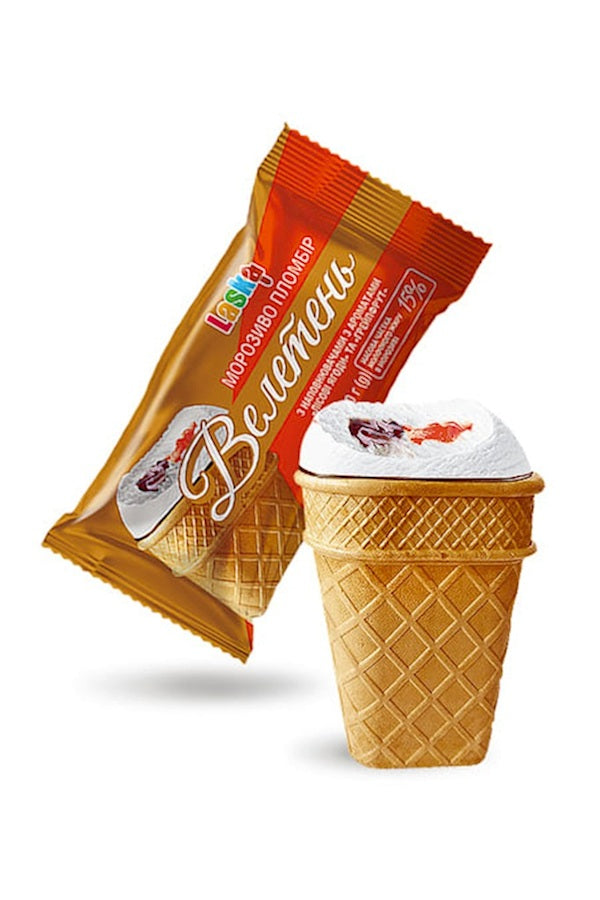 UA Laska "Veleten" лесные ягоды-грейпфрут в вафельном стаканчике,15%, 100г
