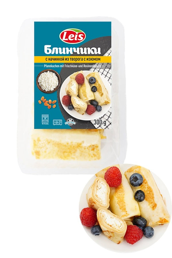 .Leis Блины с творогом и изюмом 300 г., заморож.