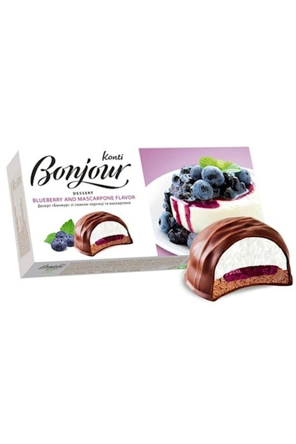 Десерт Бонжур со вкусом черника-маскарпоне 232г 1/9 Konti
