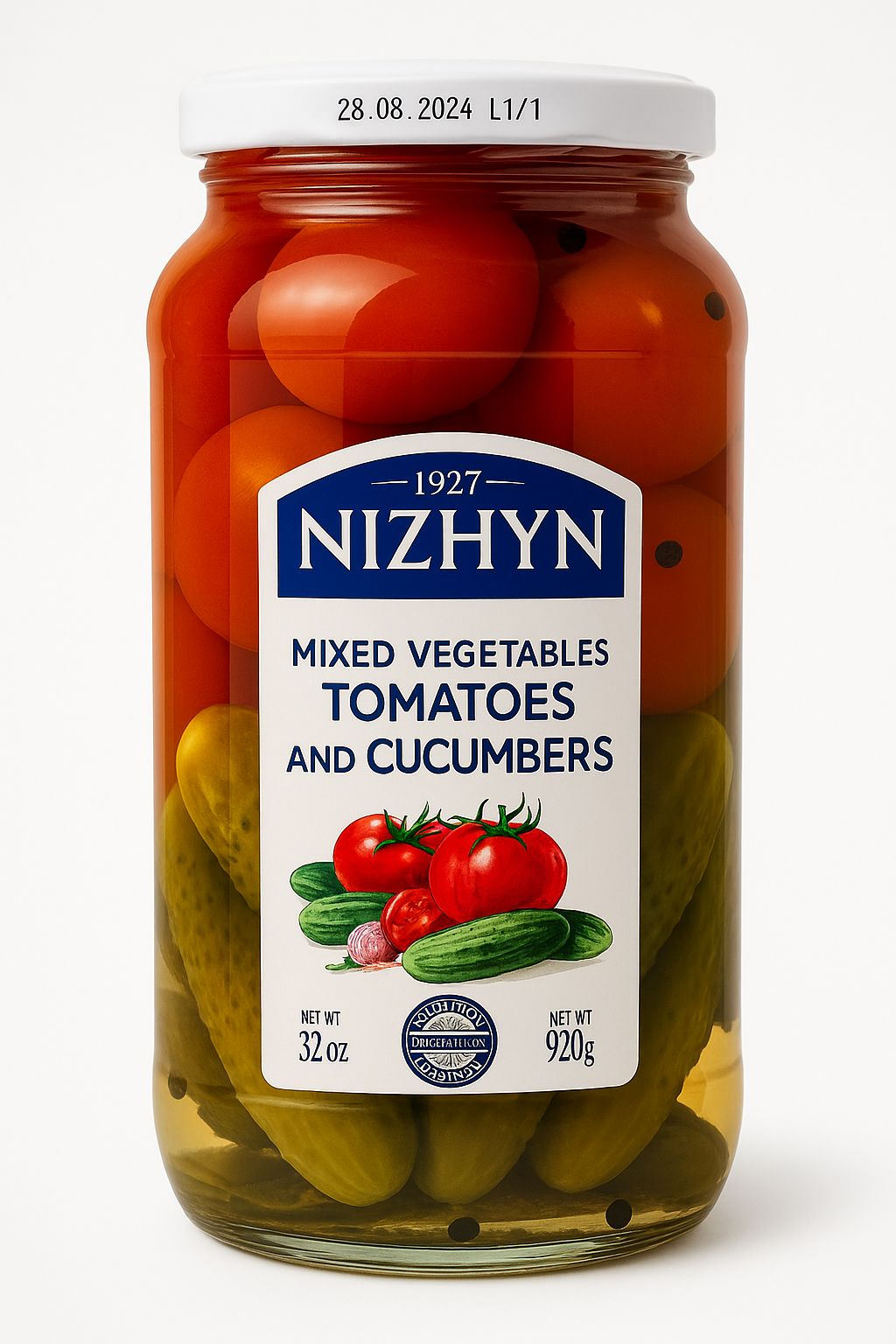 Асорті овочеве “Ніжин”: помідори та огірки, 920 г 28.08.27