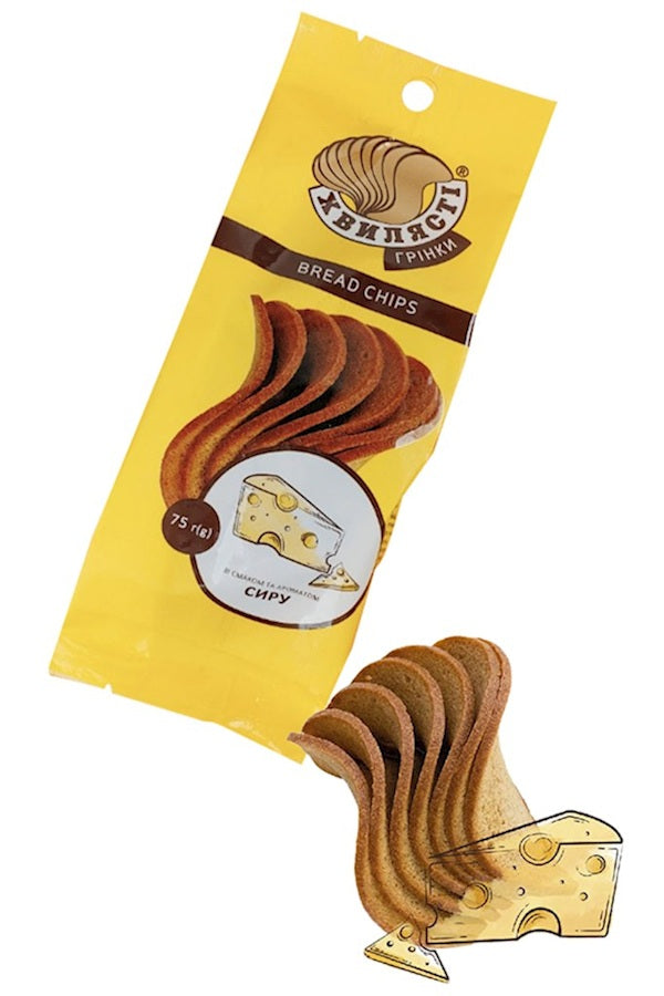 Hvylyasti Сухарики-гренки пшенично-ржаные со вкусом «Сыр», 75г