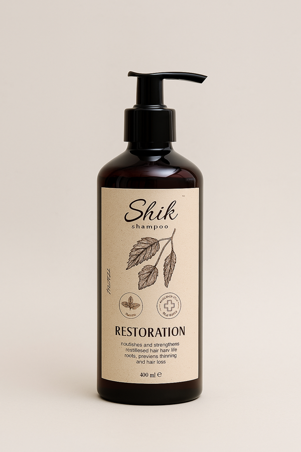 Shik Shampoo — Дьогтярний шампунь з пантенолом і залізняком, 400 мл