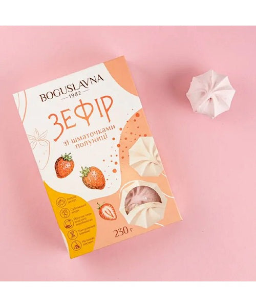 Богуславна Зефир с кусочками клубники 8/230г