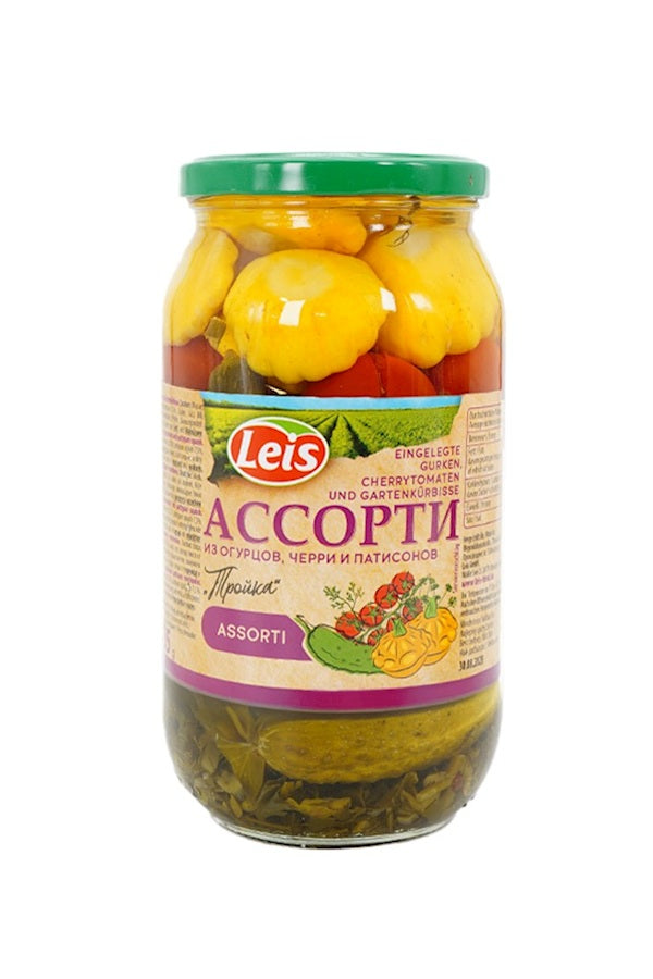 Ассорти-Тройка Помидоры+Огурцы+Патиссоны 870г