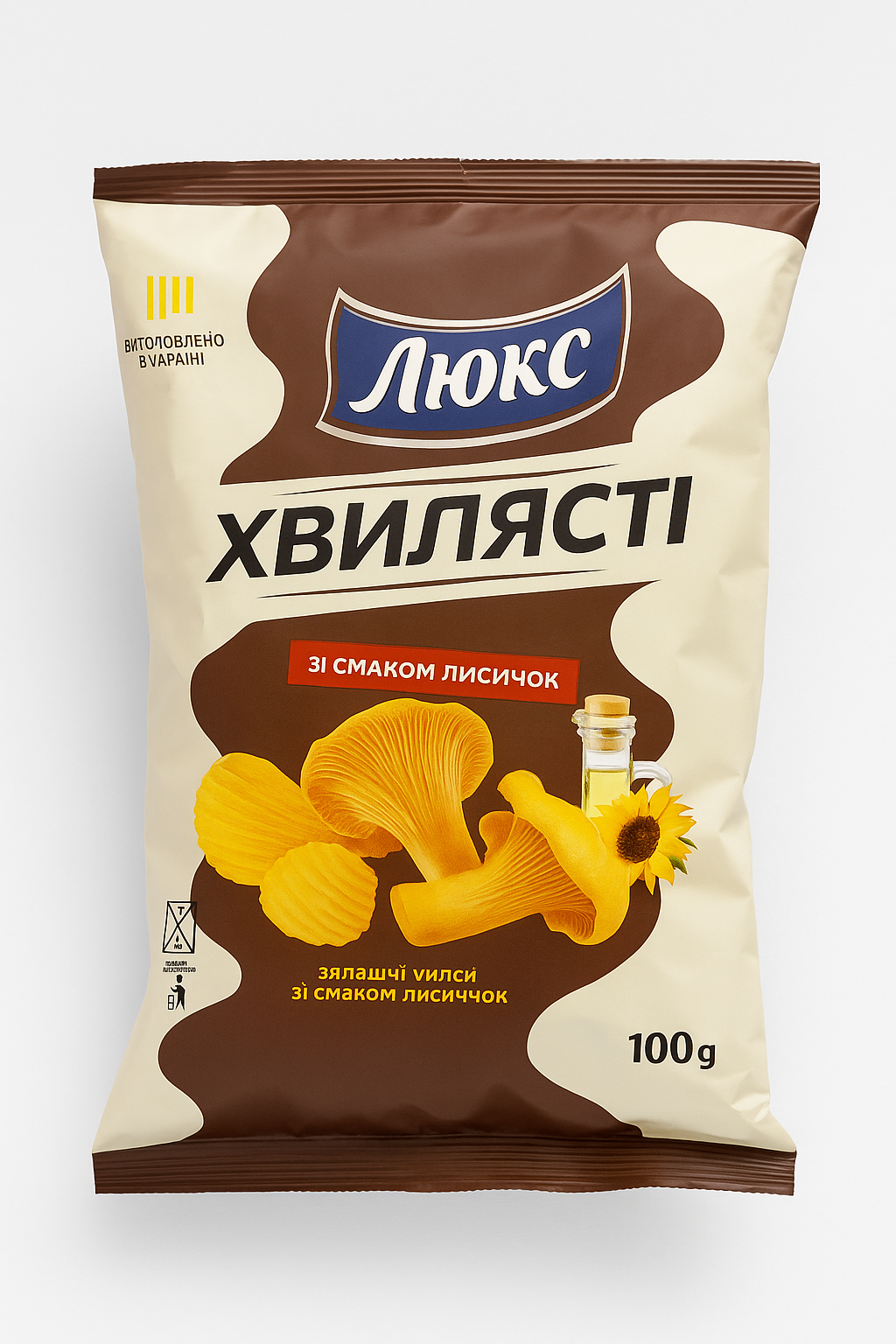Чипси Люкс Хвилясті зі смаком лисичок, 100
