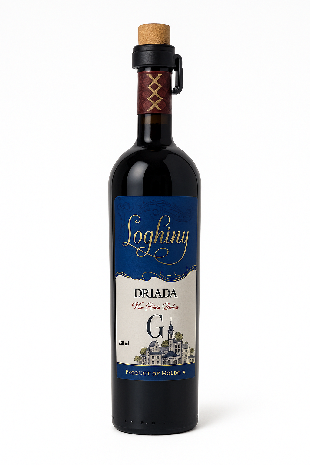 Loghiny Driada  11,5%— червоне десертне вино, 730 мл (Молдова)