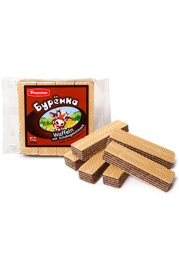 Бурёнка Вафельки шоколадные 200г Franzeluta