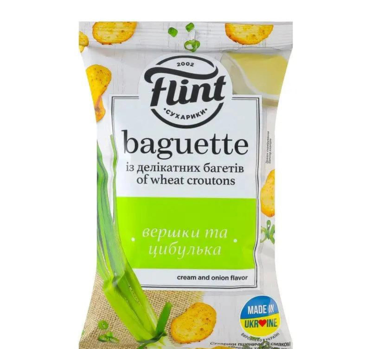 Flint сухарики пшеничные со вкусом «Сливок и лука» 60г
