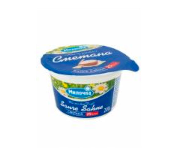 Сметана 25% жирности 200г