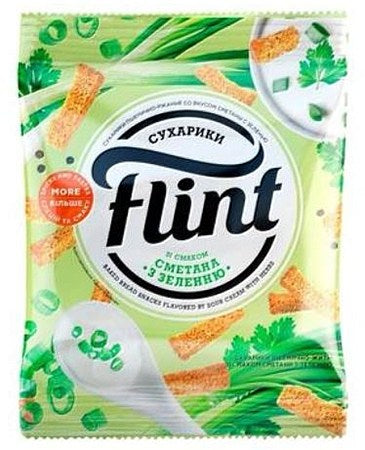 Flint Сухарики пшенично-ржаные со вкусом «Сметана с зеленью» 70г