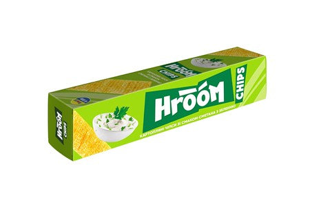 Картофельные чипсы пластинки со вкусом «Сметана с зеленью» 50гр