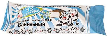 Сырок творожный 33 коровы ванильный в шокол.глазури 38гр