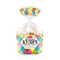 Кулич пасхальный с изюмом, цукатами и декором из мягкого зефира