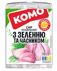 Сырок плавленый Комо "С зеленью и чесноком" 35% 75г