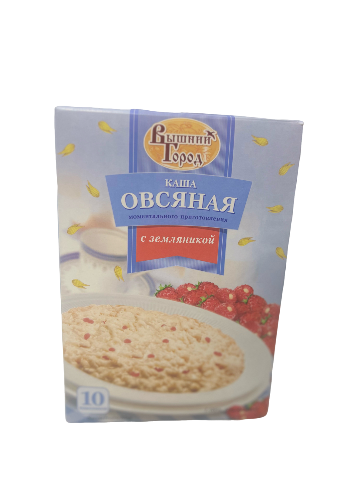 Вівсяна каша швидкого приготування з кусочками суниці, 10 пак. у коробці