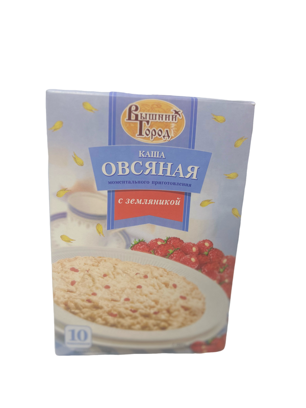 Вівсяна каша швидкого приготування з кусочками суниці, 10 пак. у коробці