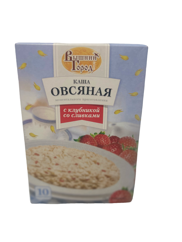 Вівсяна каша швидкого приготування з кусочками полуниці, 10 пак. у коробці