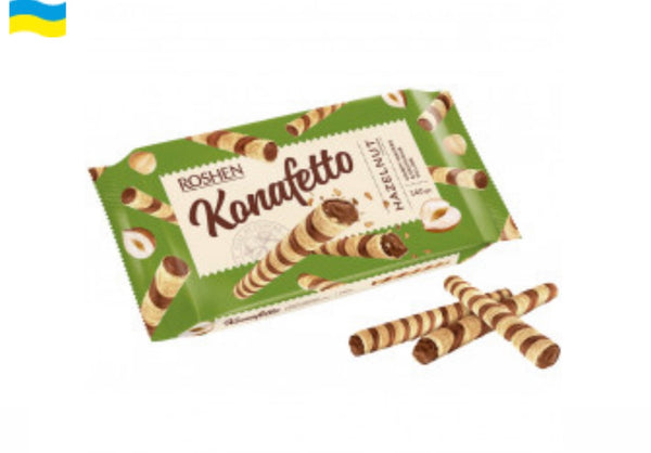 "Konafetto" Вафельные трубочки с кремом вкусом ореха (59%) 140г