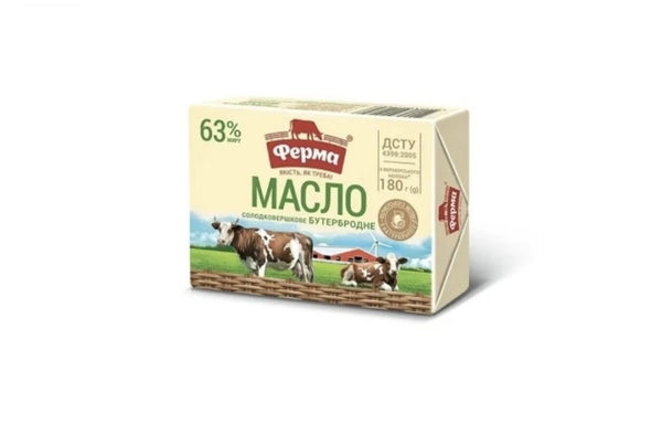 Масло 180 г Ферма солодковершкове бутербродне 63%