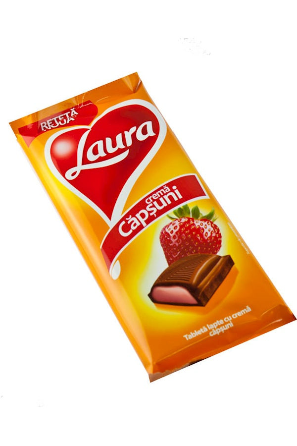 Laura Шоколад молочный с клубникой 92г