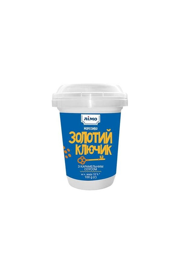 Мороженое Золотой ключик с карамелью в пластиковом стакане 100г