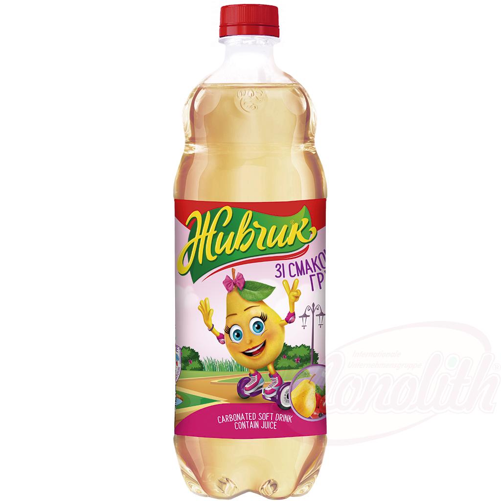 "ZHIVCHIK" Highly carbonated drink with pear flavor, 1 liter