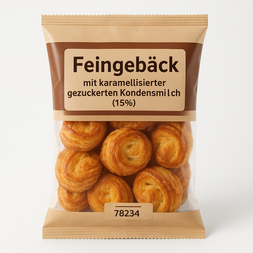 Feingebäck mit karamellisierter gezuckerten Kondensmilch (15%)