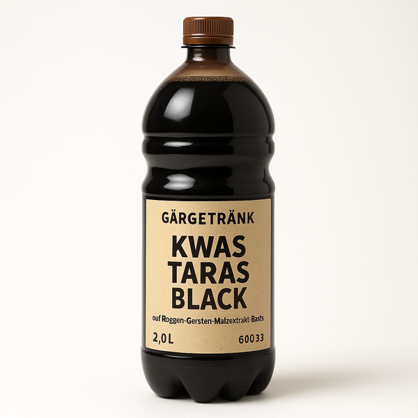 Gärgetränk "Kwas Taras Black" auf Roggen- Gersten-Malzextrakt-Basis